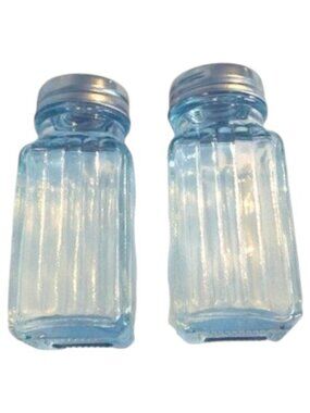 Art Deco Glass Salt and Pepper Shakers Set